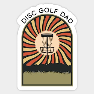 Disc Golf Dad | Disc Golf Vintage Retro Arch Mountains Sticker